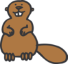 Simple Beaver Cartoon Clip Art